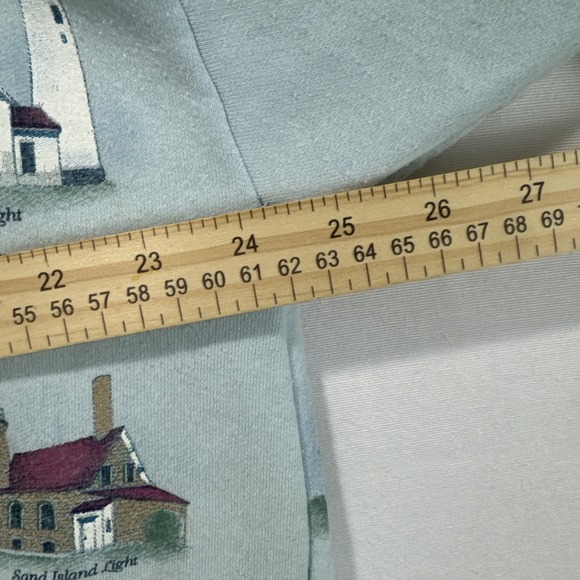 Artisans Sunschein Designs Michigan Lighthouse Cardigan USA 90s All Over Design - Picture 10 of 10